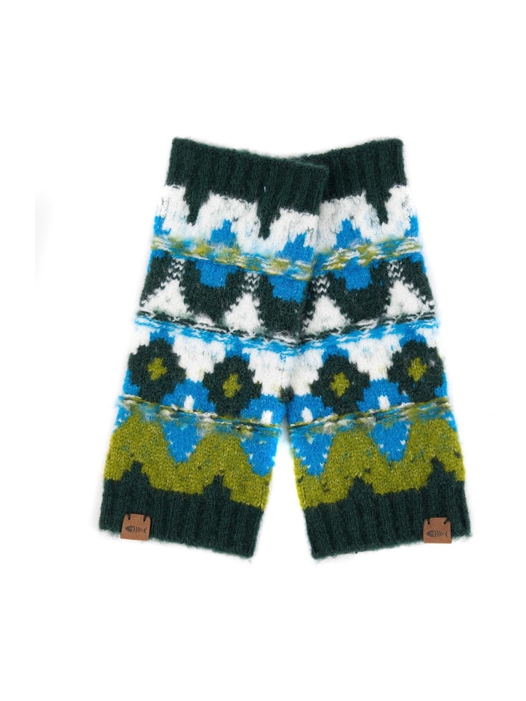 Weird Fish Green Shutt Fair Isle Wristwarmer - Image 2 of 2 Weird Fish Green Shutt Fair Isle Wristwarmer - Image 2 of 2