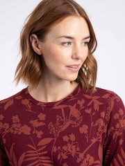 Weird Fish Brown Felicity Printed Jersey Midi Dress - Image 4 of 7