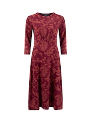 Weird Fish Brown Felicity Printed Jersey Midi Dress - Image 6 of 7