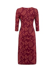 Weird Fish Brown Felicity Printed Jersey Midi Dress - Image 7 of 7