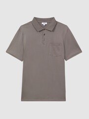 Reiss Dove Grey Austin Short Sleeve Polo T-Shirt - Image 2 of 5