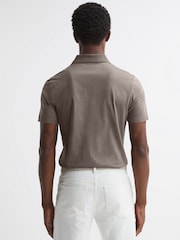 Reiss Dove Grey Austin Short Sleeve Polo T-Shirt - Image 5 of 5