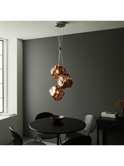 Gallery Home Copper Hamble 3 Bulb Pendant Ceiling Light - Image 1 of 7