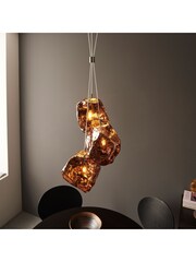 Gallery Home Copper Hamble 3 Bulb Pendant Ceiling Light - Image 5 of 7