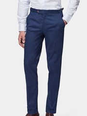 Peckham Rye Navy Blue Regular Fit Single Pleat Trousers - Image 1 of 6