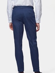 Peckham Rye Navy Blue Regular Fit Single Pleat Trousers - Image 2 of 6
