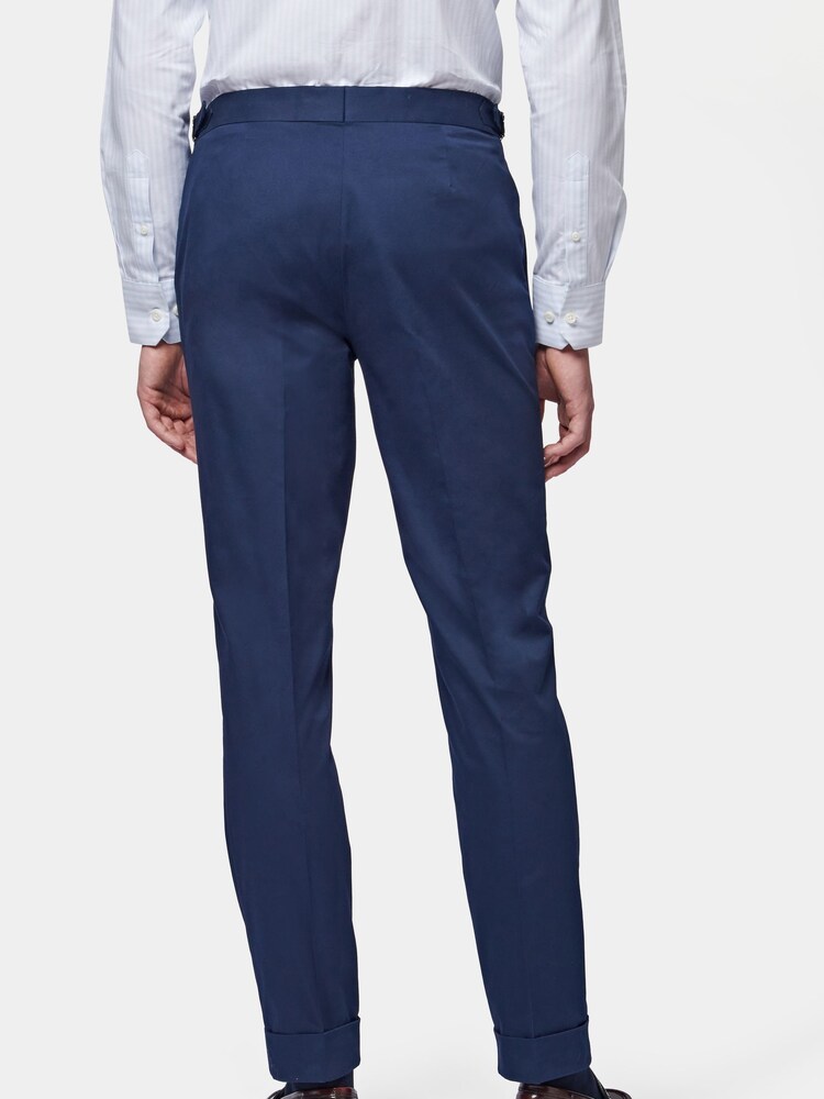 Peckham Rye Navy Blue Regular Fit Single Pleat Trousers - Image 2 of 6