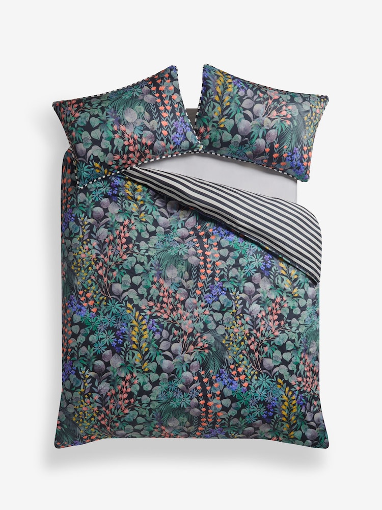 Nosivo obostrano Cvetni uzorak  200 Thread Count 100% Cotton Sateen Navlaka za jorgan and Pillowcase Set - Image 5 of 6