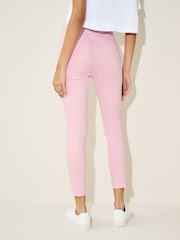 Pink Cropped Denim Jersey Leggings - Image 2 of 6