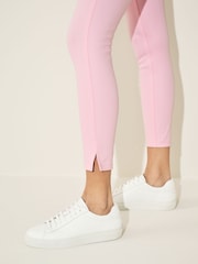 Pink Cropped Denim Jersey Leggings - Image 4 of 6
