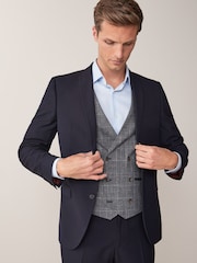Navy Blue Tailored Fit Two Button Suit Jacket - Image 1 of 9