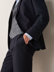 Navy Blue Tailored Fit Two Button Suit Jacket - Image 6 of 9