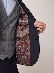 Navy Blue Tailored Fit Two Button Suit Jacket - Image 7 of 9