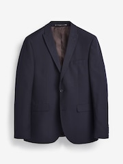 Navy Blue Tailored Fit Two Button Suit Jacket - Image 8 of 9