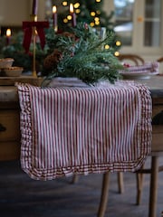 Ellenvale Interiors Christmas Stripe Ruffle Table Runner - Εικόνα 1 από 3