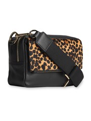 Whistles Black Leopard Bibi Cross-body Bag - Image 4 of 4