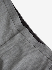 Light Grey Slim Fit Textured Wool Suit Trousers - Image 5 of 8