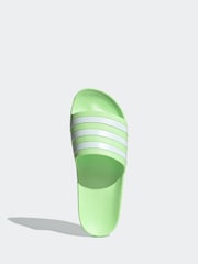 adidas Green Sportswear Adilette Aqua Slides - Image 5 of 9