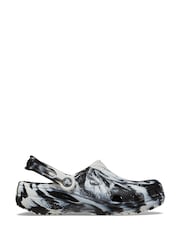 Crocs Black Classic Unisex Marbled Clogs - Image 2 of 8