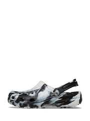 Crocs Black Classic Unisex Marbled Clogs - Image 3 of 8