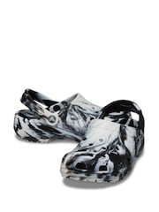 Crocs Black Classic Unisex Marbled Clogs - Image 6 of 8