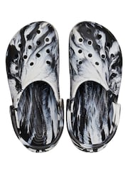 Crocs Black Classic Unisex Marbled Clogs - Image 7 of 8