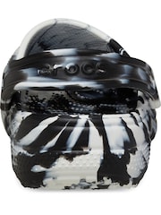 Crocs Black Classic Unisex Marbled Clogs - Image 8 of 8
