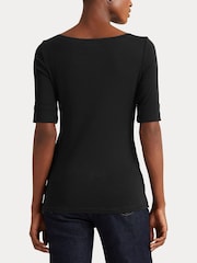 Azul - Lauren Ralph Lauren Judy Stretch Cotton Boatneck T-Shirts - Imagen 4 de 6
