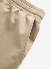 Grey/Stone Lightweight 100% Cotton Joggers Shorts 2 Pack - Image 11 of 12