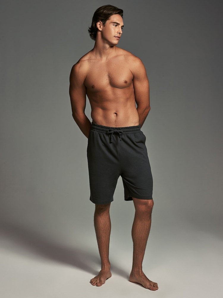 Grey/Stone Lightweight 100% Cotton Joggers Shorts 2 Pack - Image 2 of 12