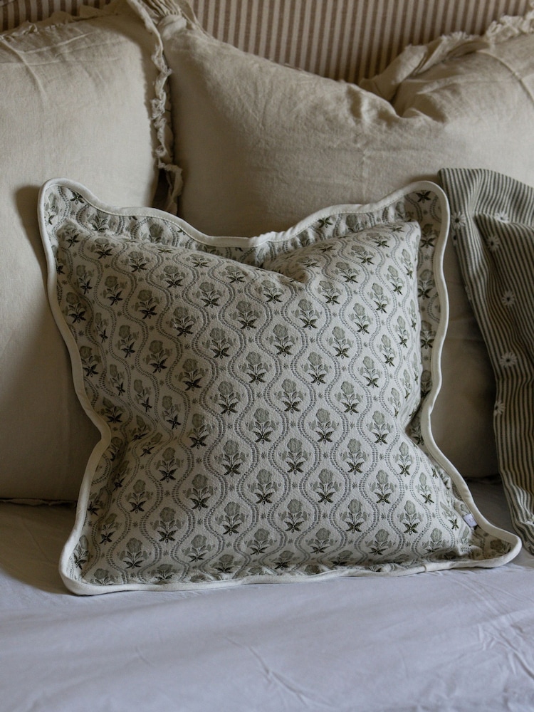 Ellenvale Interiors Chloe Scalloped Edge Cushion Cover - Image 1 of 2 Ellenvale Interiors Chloe Scalloped Edge Cushion Cover - Image 1 of 2