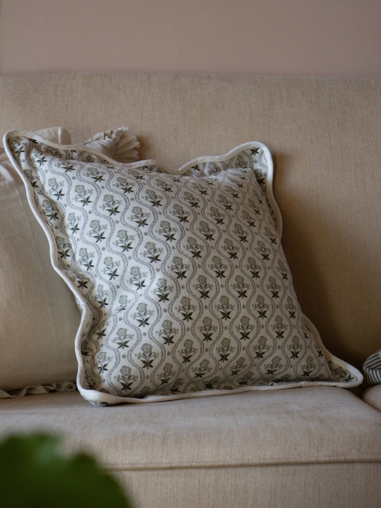 Ellenvale Interiors Chloe Scalloped Edge Cushion Cover - Image 2 of 2 Ellenvale Interiors Chloe Scalloped Edge Cushion Cover - Image 2 of 2
