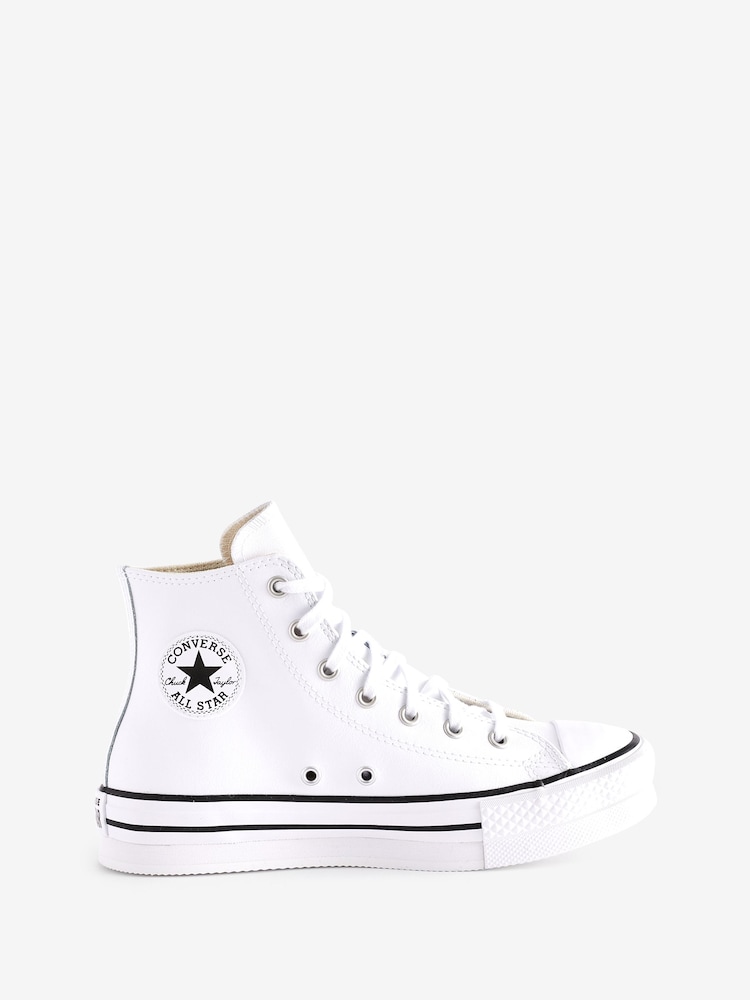Converse White EVA Leather Lift Youth Trainers - Image 1 of 9 Converse White EVA Leather Lift Youth Trainers - Image 1 of 9