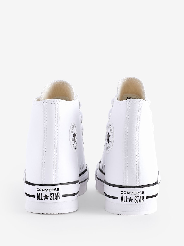 Converse White All Star EVA Lift Junior Trainers - Image 4 of 9