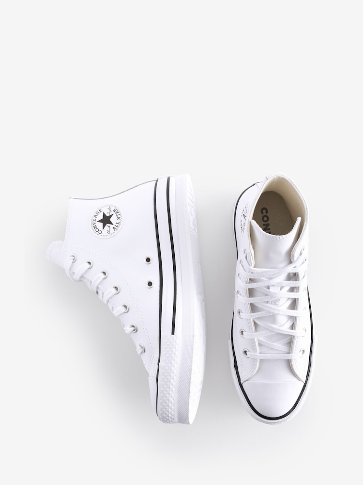 Converse White All Star EVA Lift Junior Trainers - Image 6 of 9
