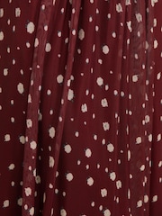 Jolie Moi Red Mably Mirror Print Maxi Mesh Dress - Image 5 of 5