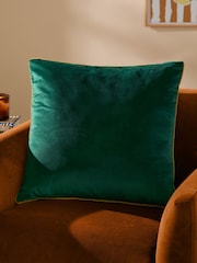 Furn Green Meridian Velvet 55cm X 55cm Cushion Cover - Image 1 of 6