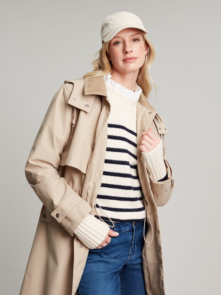 Joules Brampton Hybrid White Trench Coat - Image 4 of 9