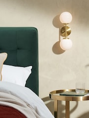 MADE.COM Brass/Opal Globe Wall Light - Image 1 of 3
