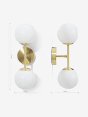 MADE.COM Brass/Opal Globe Wall Light - Image 3 of 3