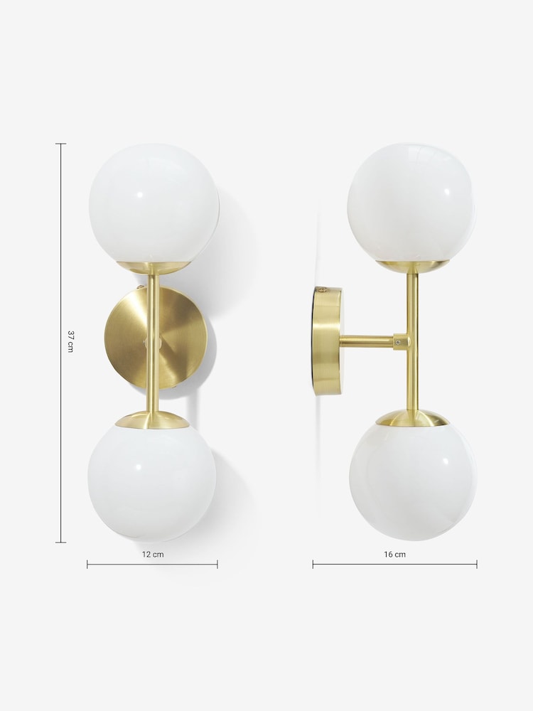 MADE.COM Brass/Opal Globe Wall Light - Image 3 of 3