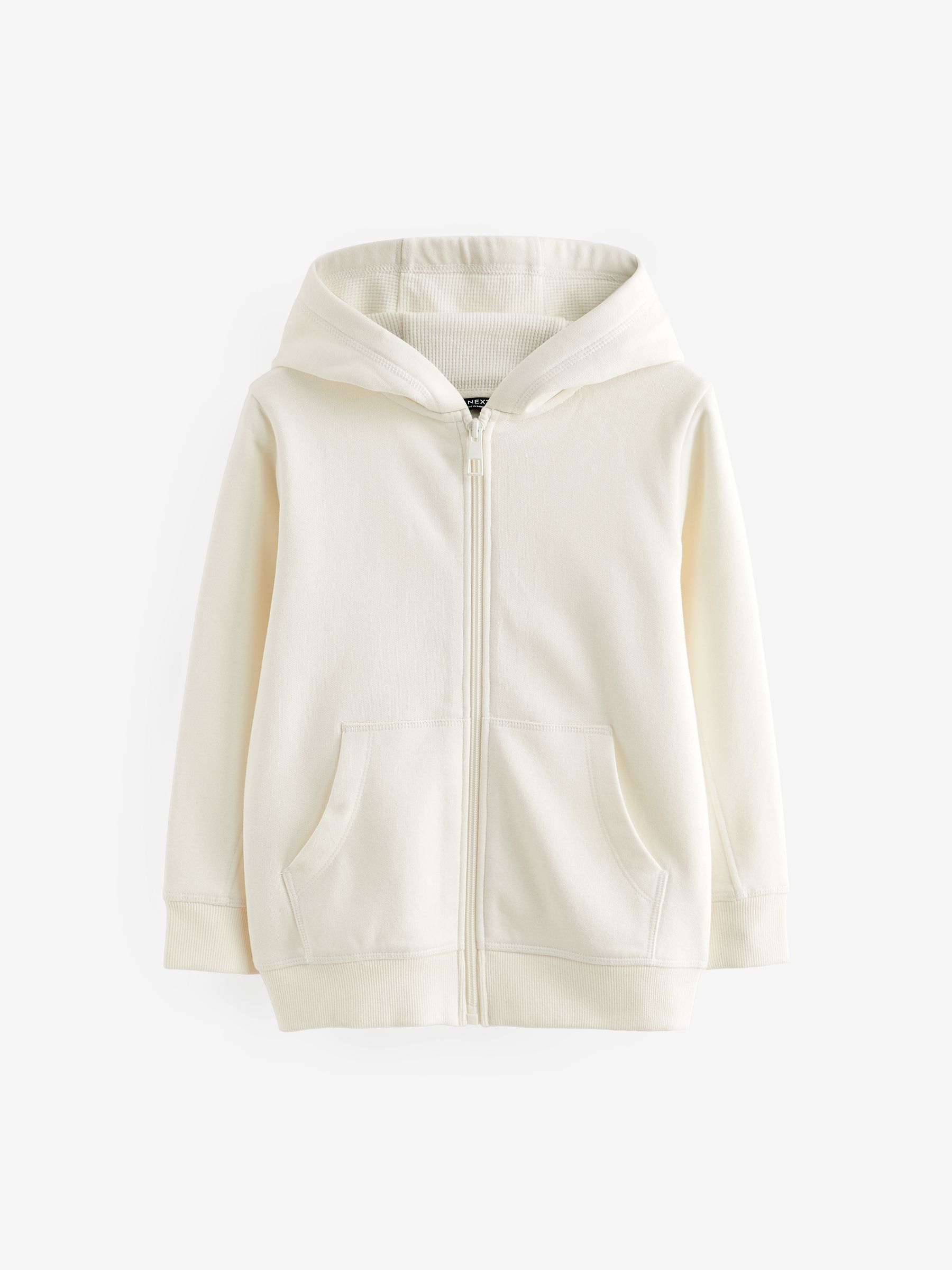 Buy Ecru White Plain Zip Through Hoodie 3 16yrs from Next Luxembourg