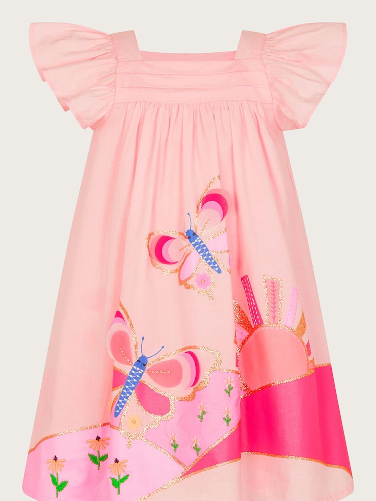 Monsoon Baby Pink Butterfly Sunrise Dress - Image 1 of 3
