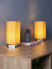Glow Pair of Hexagon Table Lamp Ochre - Image 1 of 5
