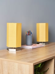 Glow Pair of Hexagon Table Lamp Ochre - Image 2 of 5
