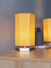 Glow Pair of Hexagon Table Lamp Ochre - Image 3 of 5