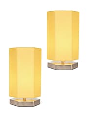 Glow Pair of Hexagon Table Lamp Ochre - Image 4 of 5