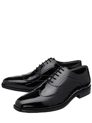 Frank Wright Black Leather Lace-Up Brogue Shoes - Image 2 of 4