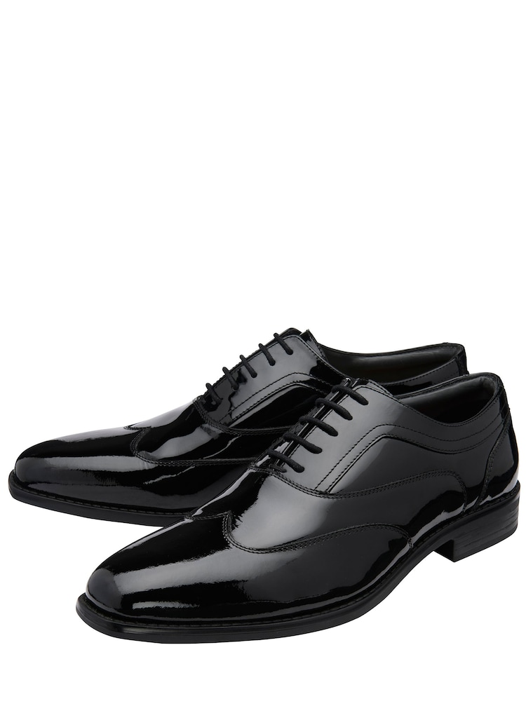 Frank Wright Black Leather Lace-Up Brogue Shoes - Image 2 of 4 Frank Wright Black Leather Lace-Up Brogue Shoes - Image 2 of 4