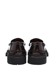 Frank Wright Red Leather Slip-On Loafers - Image 3 of 4